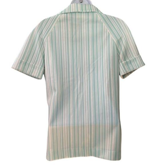 Henri Mint White Striped Vintage Shirt Size Medium - Picture 4 of 6